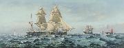 Henry J Morgan HMS 'Comus' Spain oil painting artist